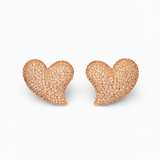 Orecchini Clip Cuore Pavé