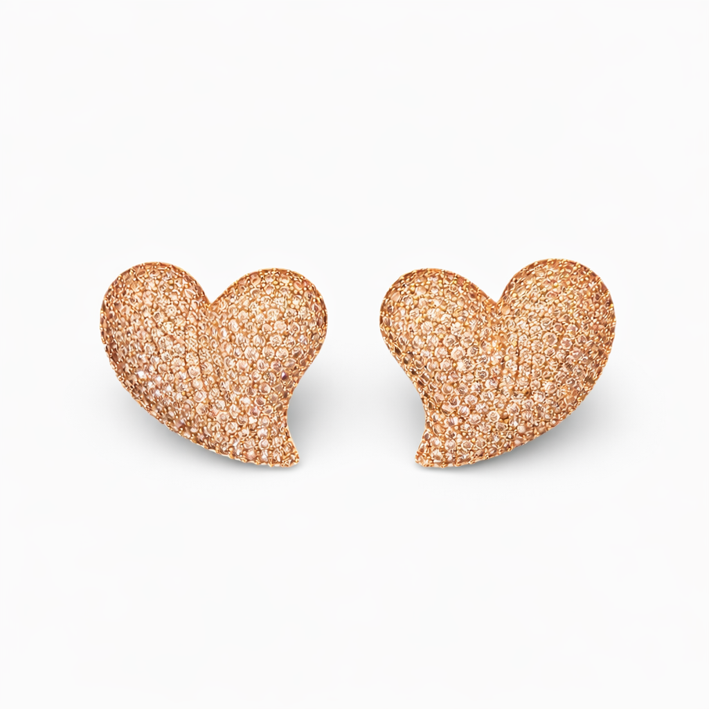 Orecchini Clip Cuore Pavé