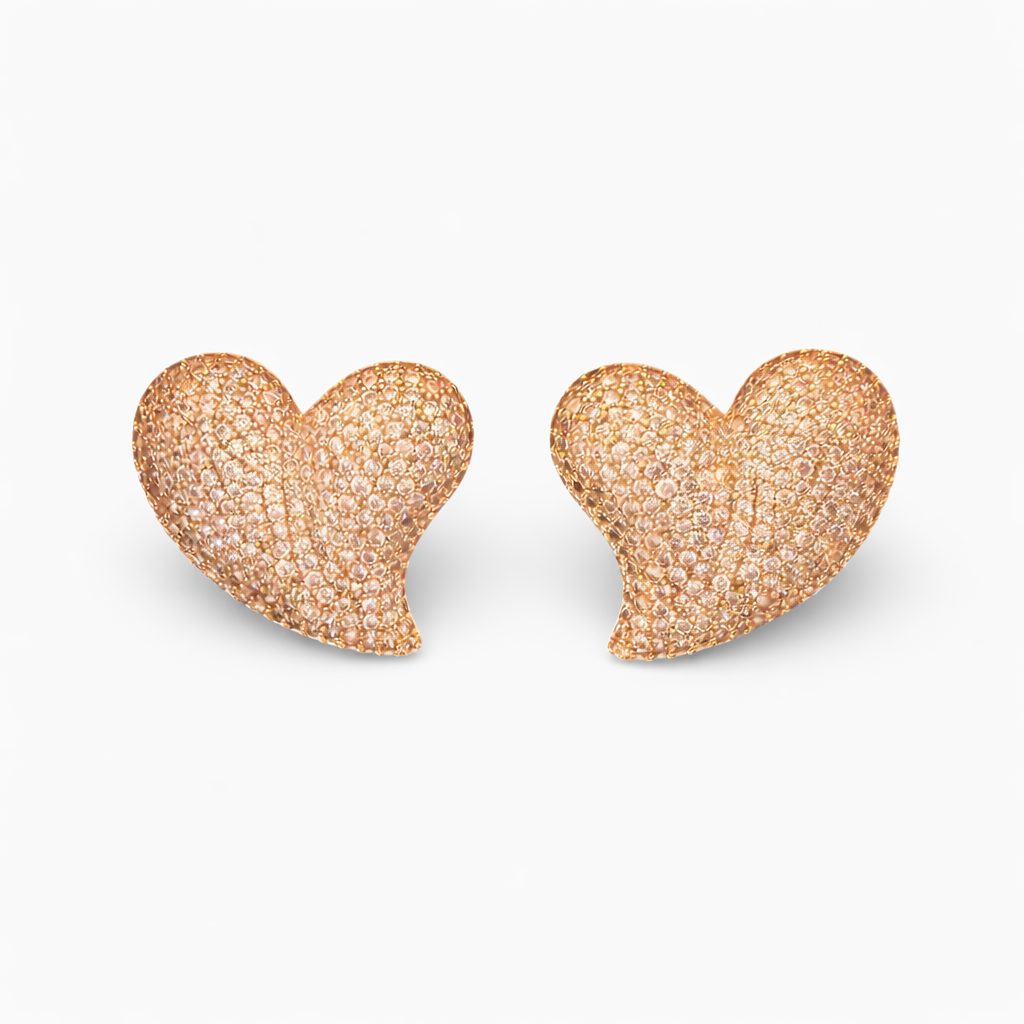 Orecchini Clip Cuore Pavé
