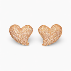 Orecchini Clip Cuore Pavé