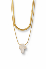 Collana 2 in 1 snake e croce